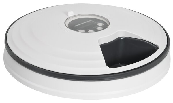 PawHut 6-Meal Automatic Pet Feeder, Digital Timer Food Dispenser for Dogs and Cats, Wet/Dry Food w/ LED Display, Battery Powered Aosom UK