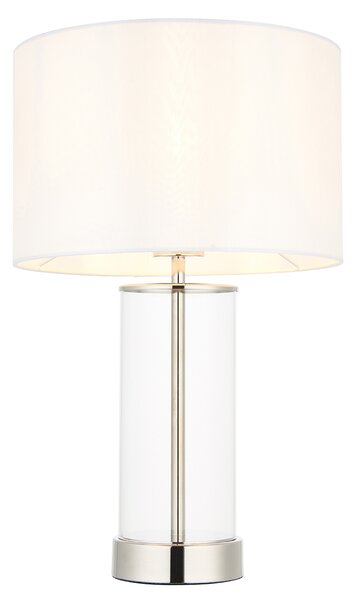 Agatha Clear Glass Table Lamp in Bright Nickel