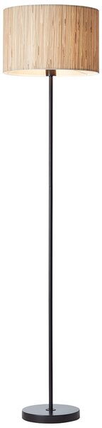 Lucille Natural Seagrass Floor Lamp in Matt Black