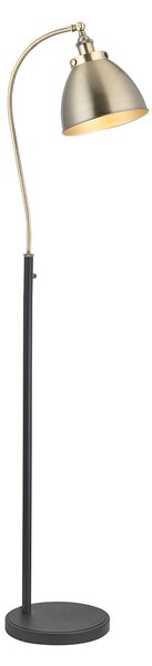 Fletcher Floor Lamp in Antique Brass and Matt Black