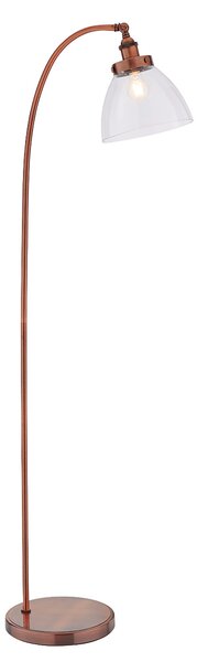 Ralph Clear Glass Floor Lamp in Aged Copper