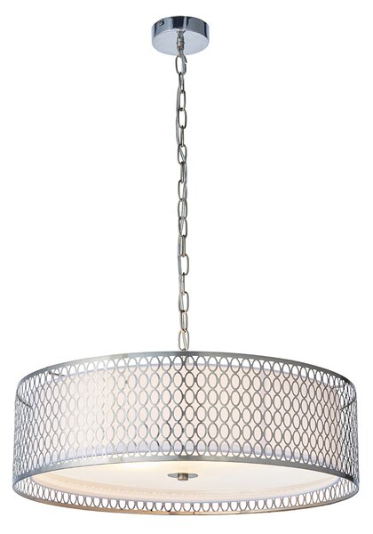 Colby Frosted Glass Three Light Pendant in Satin Nickel