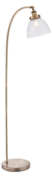 Ralph Clear Glass Floor Lamp in Antique Brass