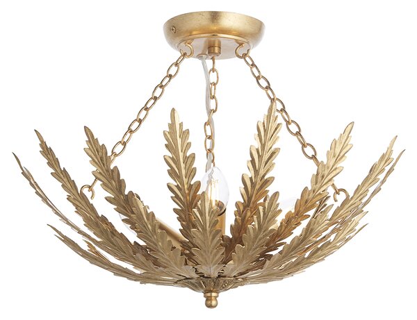 Arden Three Light Flush Light in Gold Leaf