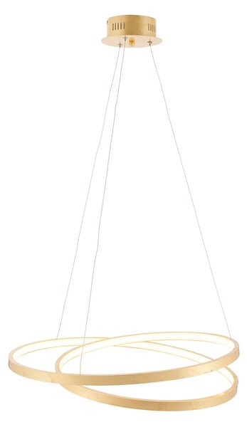 Swale Pendant in Gold Leaf & Frosted Acrylic