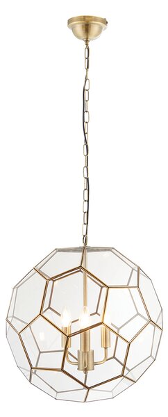 Maude Large Geometric Pendant in Antique Brass