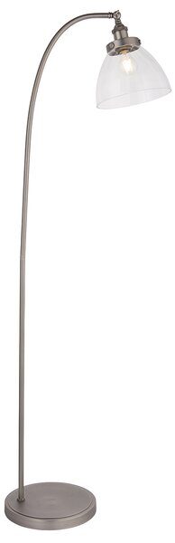 Ralph Clear Glass Floor Lamp in Brushed Silver