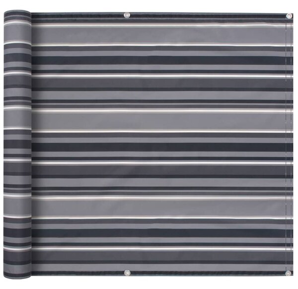 Balcony Screen Oxford Fabric 75x600 cm Stripe Grey