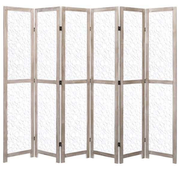6-Panel Room Divider White 210x165 cm Solid Wood