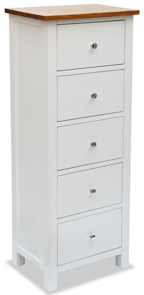 Tall Chest of Drawers 45x32x115 cm Solid Oak Wood