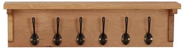 Coat Rack 60x16x16 cm Solid Oak Wood