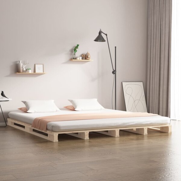 Bed Frame 120x200 cm Solid Wood Pine
