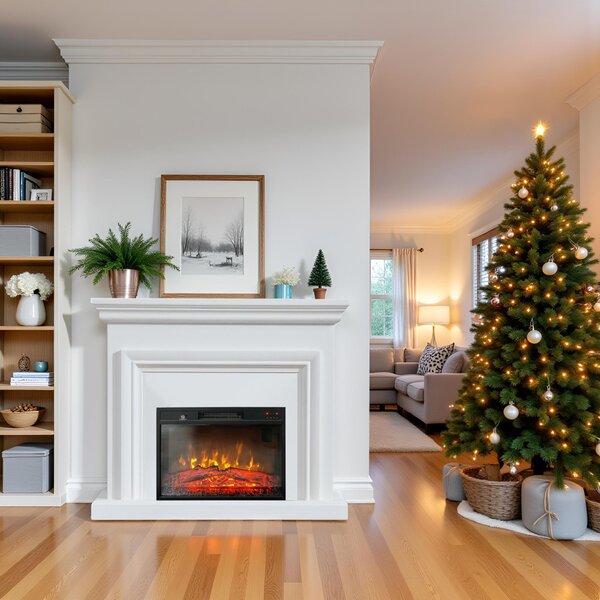 Free Standing Electric Fires ElectricSun SONIA White, with Sound Effect, 3 Colour, with APP, W120xH102cm