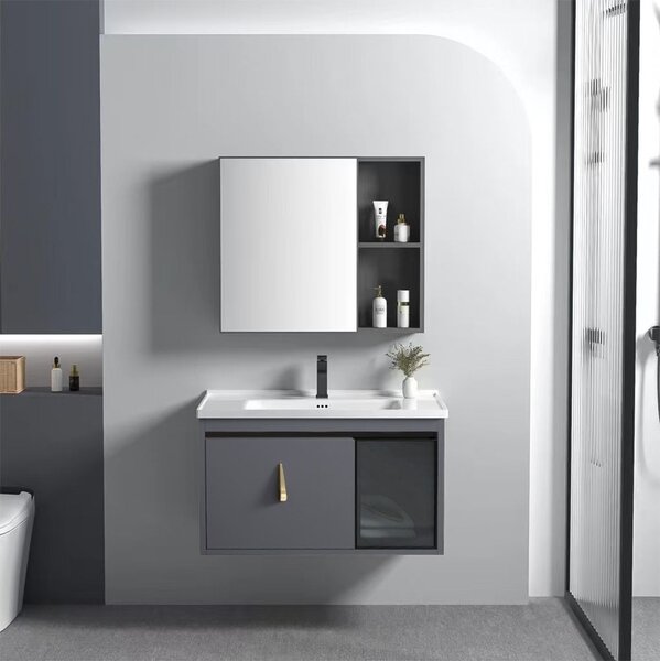 Bathroom furniture set with washbasin Paris 60cm Grey