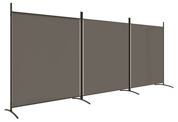 3-Panel Room Divider Anthracite 525x180 cm Fabric