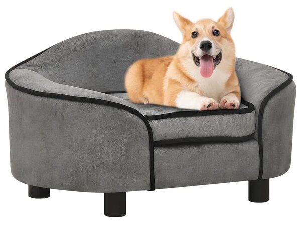 Dog Sofa Grey 67x47x36 cm Plush