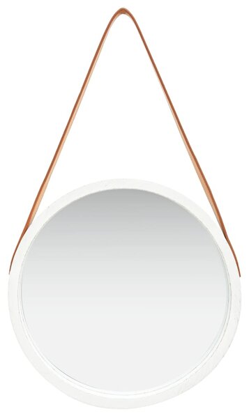 Wall Mirror with Strap 40 cm White