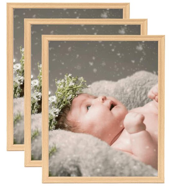 Photo Frames Collage 3 pcs for Table Light Oak 28x35 cm