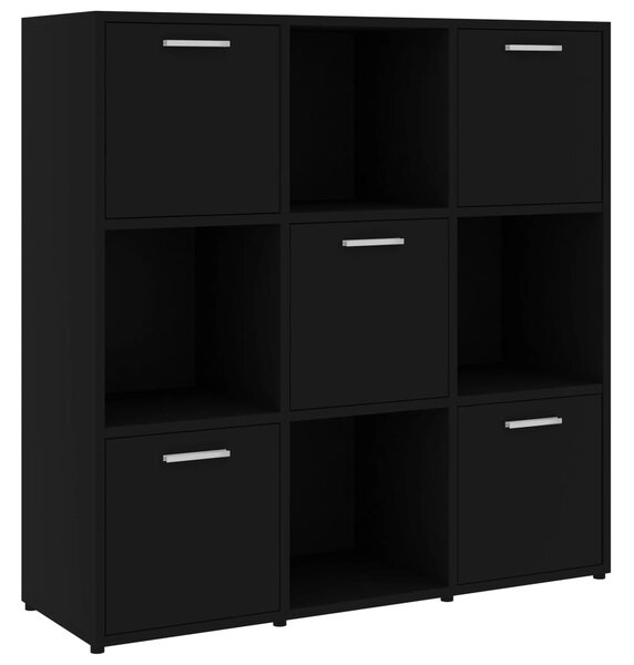 Book Cabinet Black 90x30x90 cm Engineered Wood