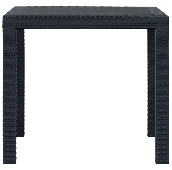 Garden Table Anthracite 79x79x72 cm Plastic Rattan Look