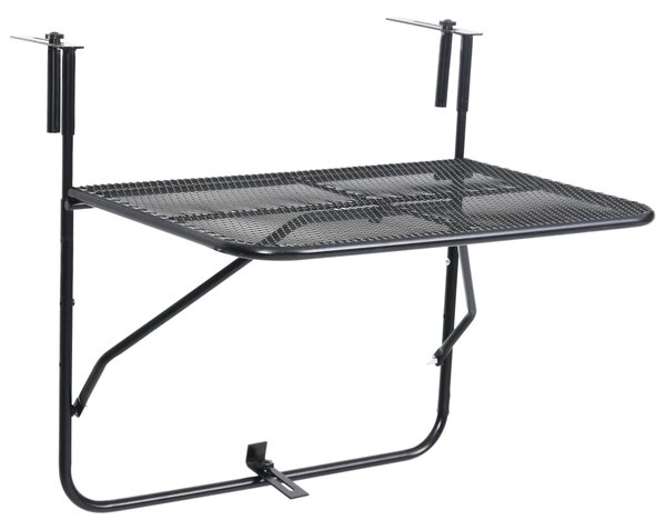 Balcony Table Black 60x40 cm Steel