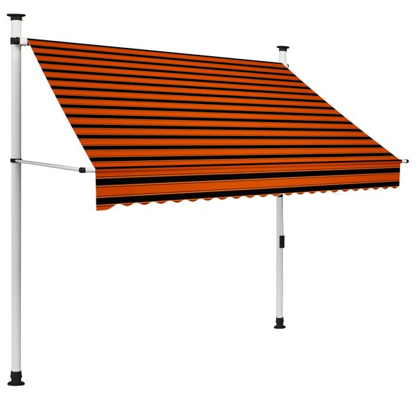 Manual Retractable Awning 200 cm Orange and Brown