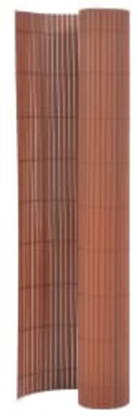 Double-Sided Garden Fence 90x400 cm Brown