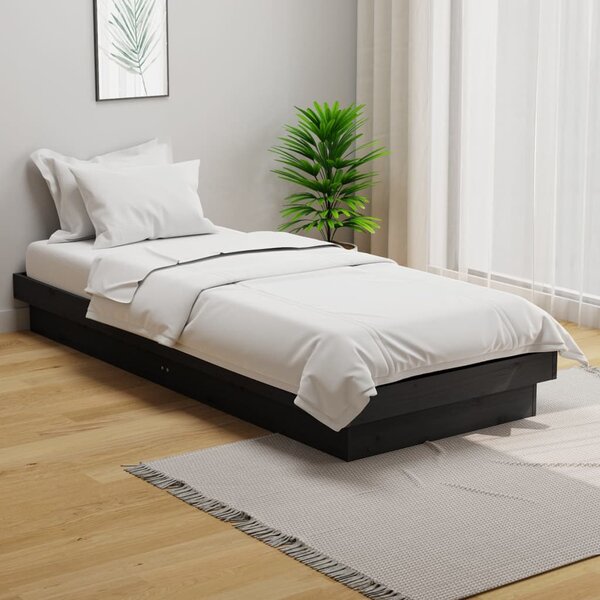 Bed Frame without Mattress Grey Solid Wood Small Single