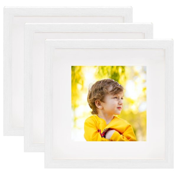 3D Box Photo Frames 3 pcs White 23x23 cm for 13x13 cm Picture