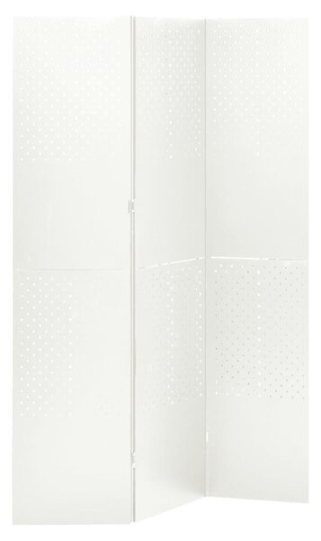 3-Panel Room Divider White 120x180 cm Steel