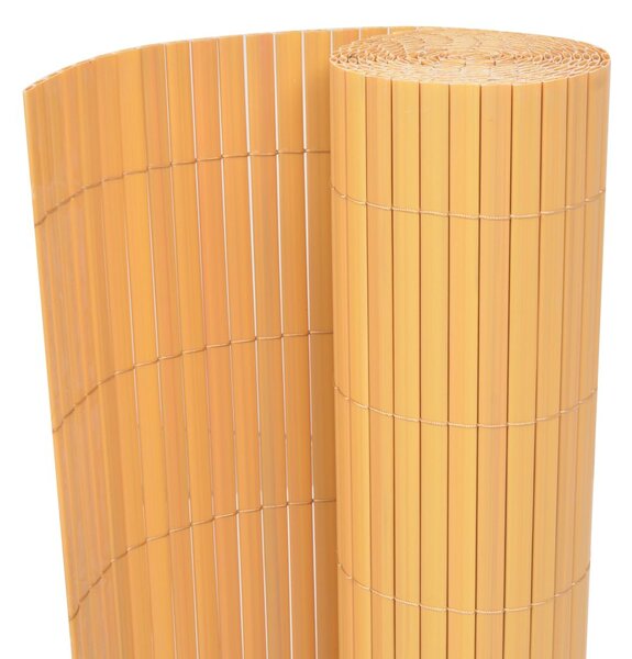 Double-Sided Garden Fence PVC 90x300 cm Yellow