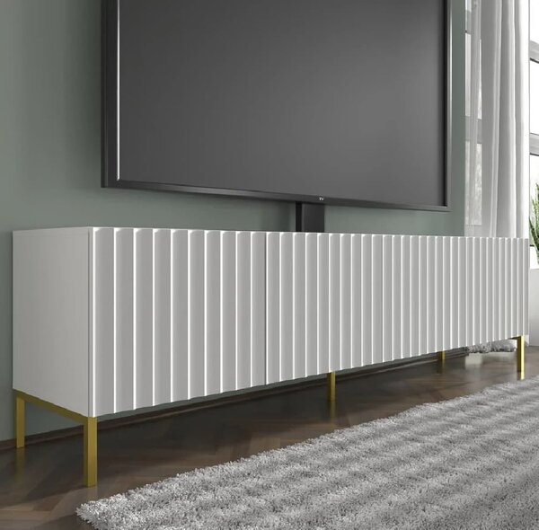Wayne Wooden TV Stand With 4 Doors In White