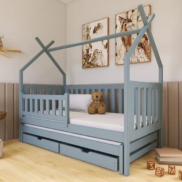 Tracy Wooden Day Bed Without Mattress And Trundle In Grey