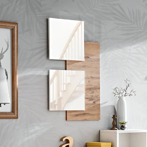 Elyria Wooden Hallway Mirror In Wotan Oak