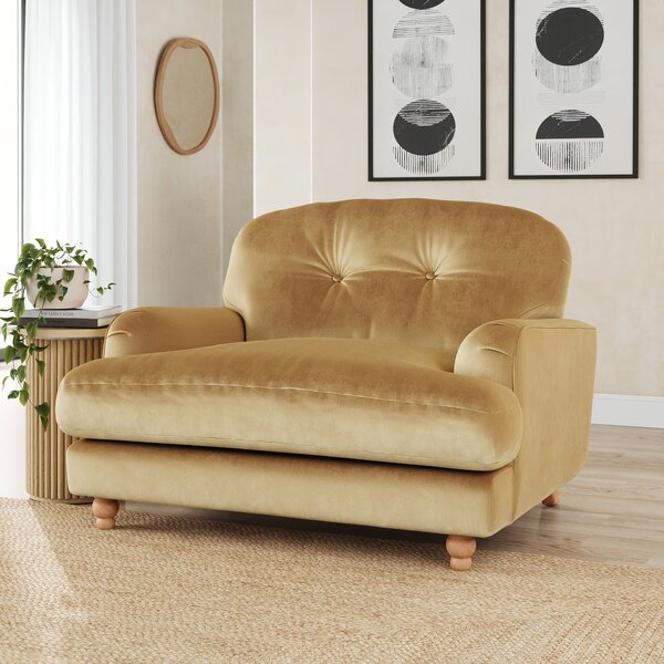 Martha Snuggle Chair, Vintage Velvet Vintage Velvet Honey