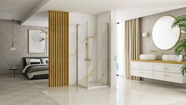 Shower enclosure REA Hugo 90x80 Gold Brush