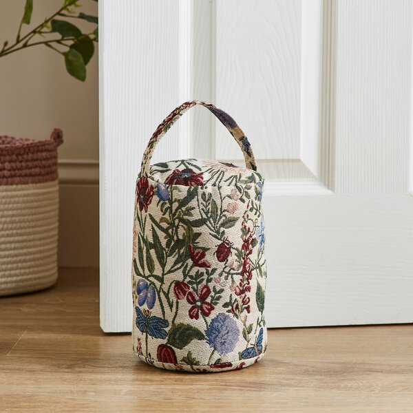 Floral Jacquard Doorstop Natural