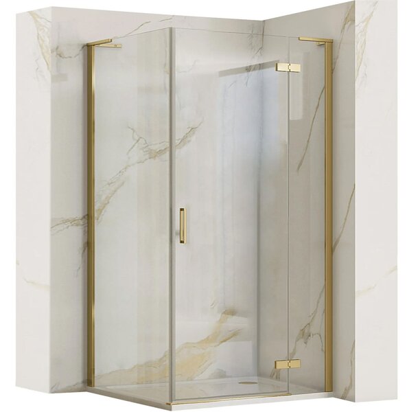 Shower enclosure REA Hugo 100x80 Gold Brush