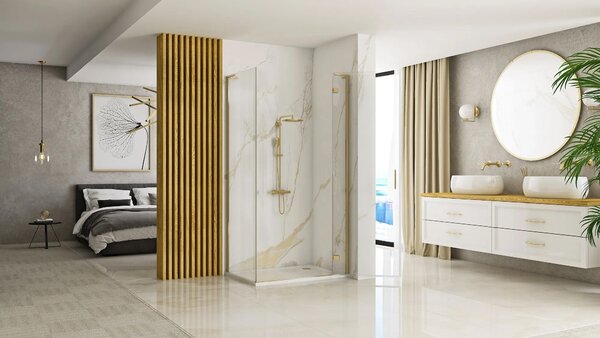 Shower enclosure REA Hugo 100x80 Gold Brush