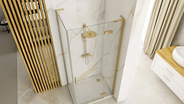 Shower enclosure REA Hugo 100x80 Gold Brush