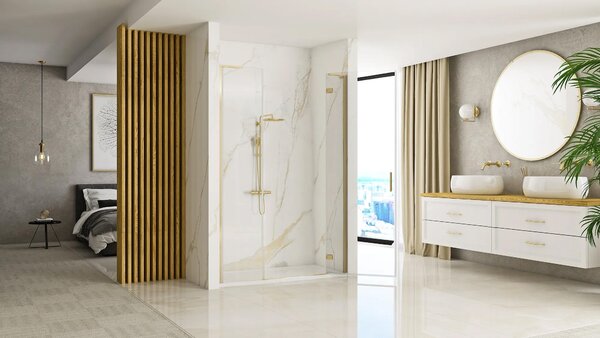 Shower doors Rea Hugo 100 Gold Brush + Shower screen 30