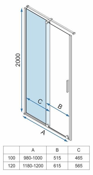 Shower doors Rea Montana 100 Gold brush