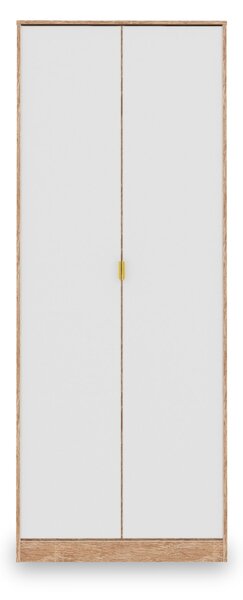 Mila White Scandi Look 2 Door Double Wardrobe | Roseland Furniture
