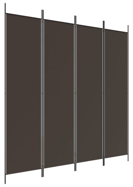 4-Panel Room Divider Brown 200x200 cm Fabric