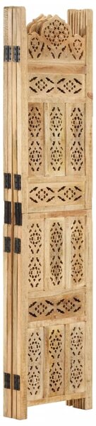 Hand carved 4-Panel Room Divider 160x165 cm Solid Mango Wood