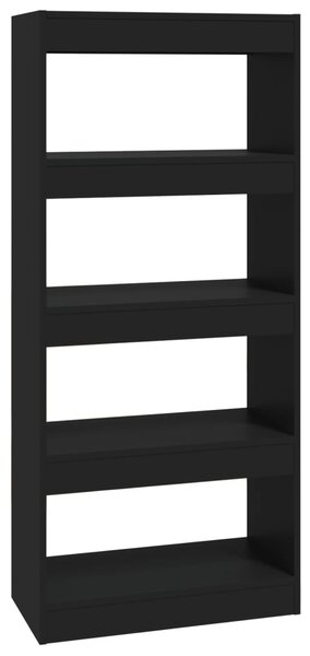 Book Cabinet/Room Divider Black 60x30x135 cm Engineered Wood