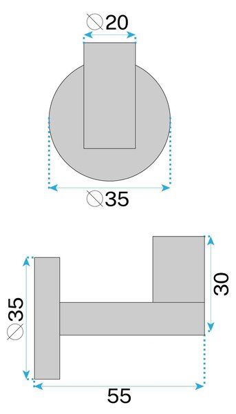 Bathroom hook 39104 ORI Brush Copper