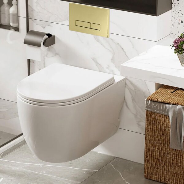 WC Toilet Flush Button H type Gold