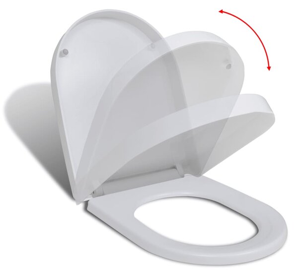 Soft-close Toilet Seat with Quick-release Design White Square