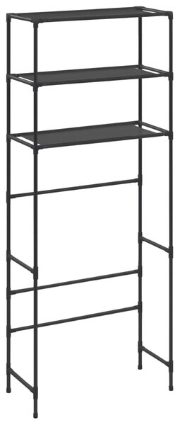 3-Tier Storage Rack over Laundry Machine Black 69x28x169 cm